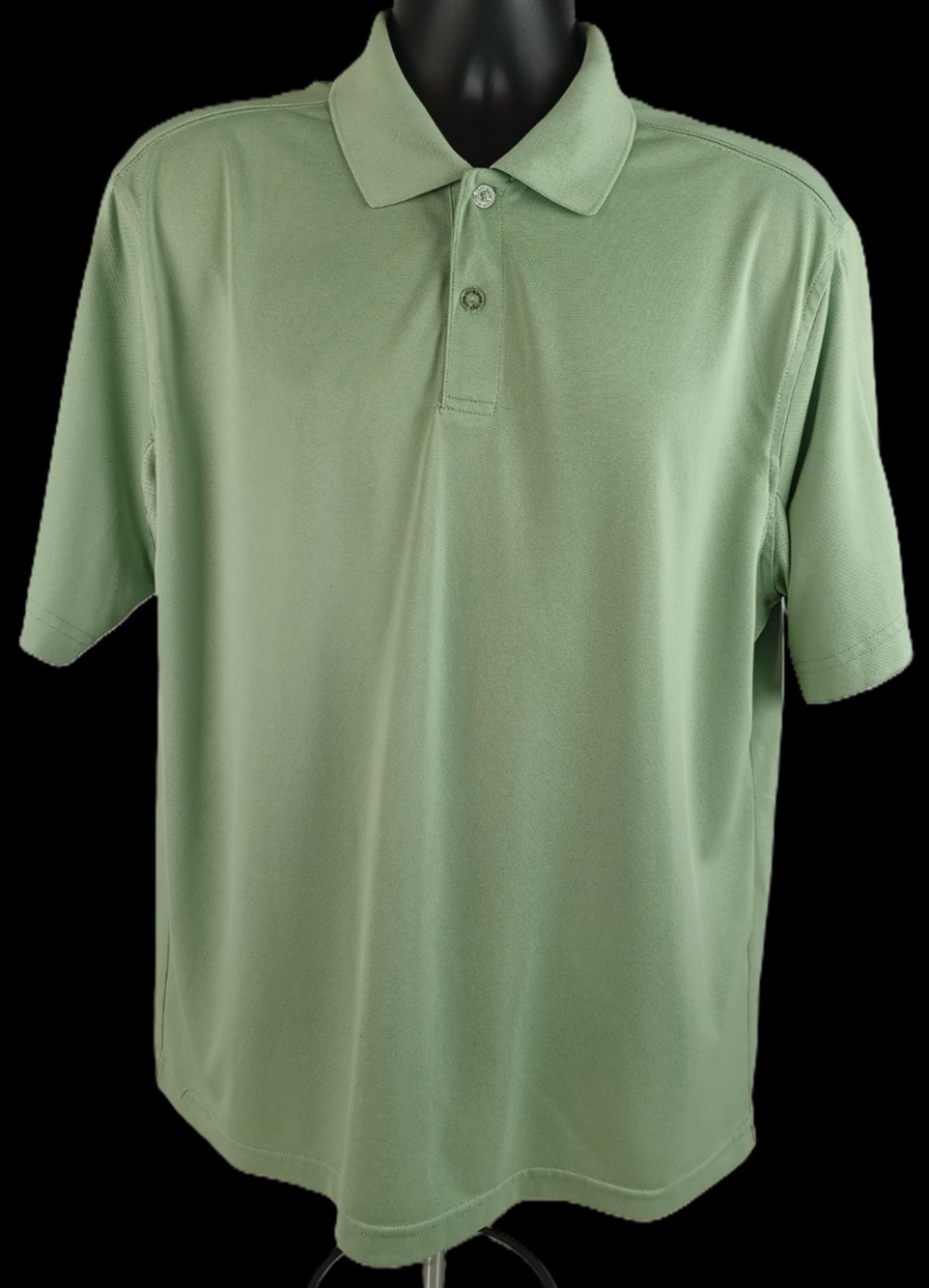 Izod Pro Series Mens L Sage Green Short‎ Sleeve Polo Shirt